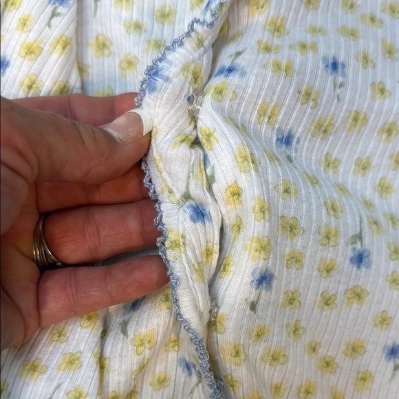 Vintage Earth Angels Floral Pajama Set, ruffled hems, sz Med &Small, *READ - Picture 6 of 11